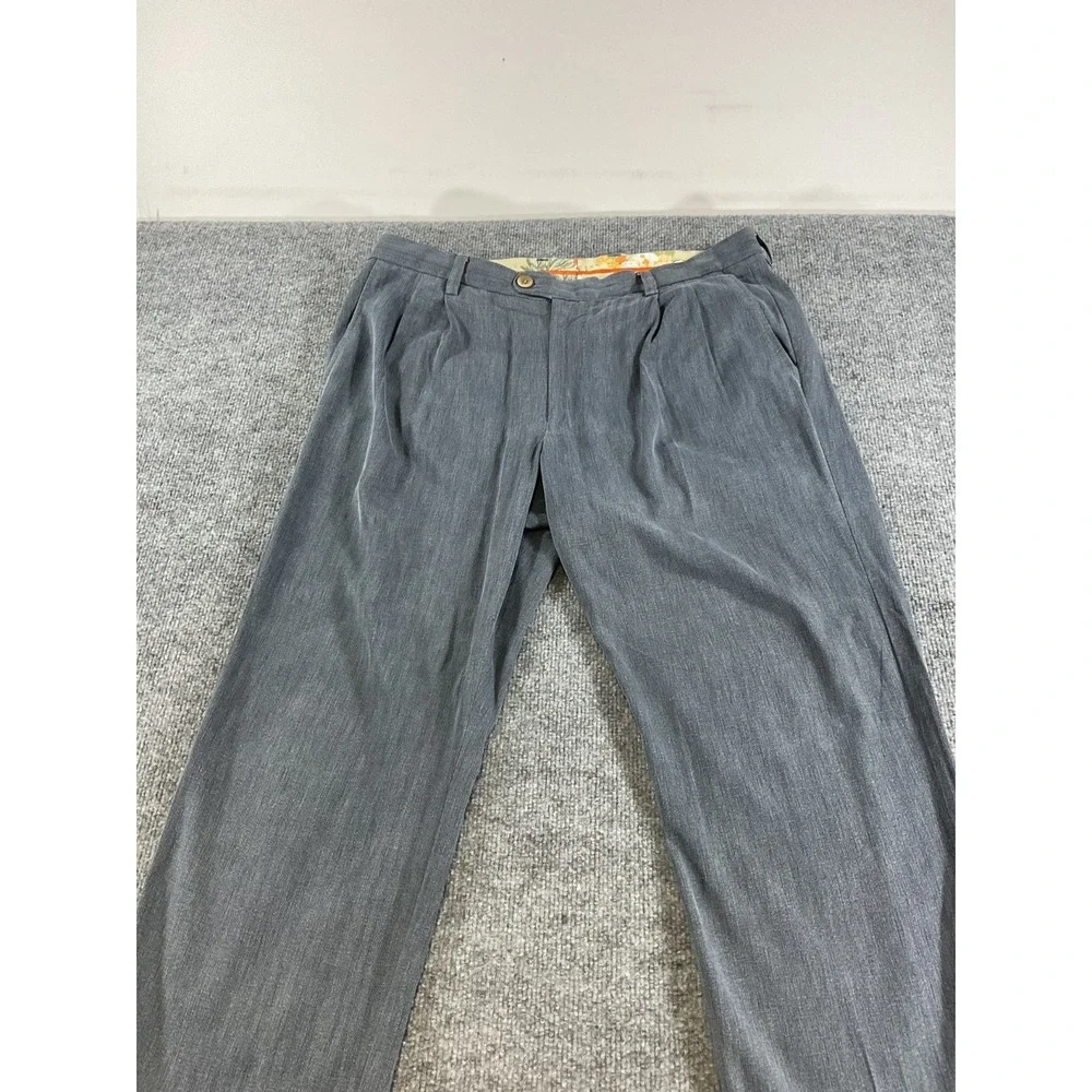 Tommy Bahama Pleated Dress Pants Men's 34x30 Gray Casual Business Trousers